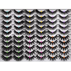 img 4 attached to 👁️ JIMIRE False Eyelashes: 30 Pairs Mixed Styles Pack for Flawless 3D Volume & Natural Fluffy Look in Variety Makeup