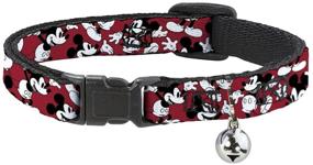 img 4 attached to 🐾 Buckle-Down Breakaway Cat Collar featuring Scattered Mickey Mouse Poses in Red, Black, and White