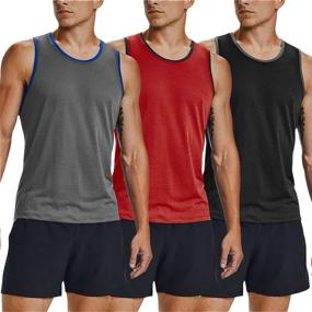 img 4 attached to 👕 COOFANDY Men's Workout Tank Tops 3 Pack: Ultimate Gym Shirts for Bodybuilding and Fitness