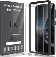 📱 premium lk 3 pack tempered glass screen protector for samsung galaxy a10e: new version, easy frame installation, 9h hardness, hd transparent, case friendly logo