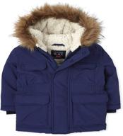 children's place boys' parka jacket – toddler outerwear logo