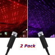 🚗 auto roof star light: usb car star decoration atmosphere light, led projector ambient night lamp – adjustable portable usb interior light for cars, home, party celebration (purple + red) logo