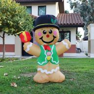 🎅 goosh 5 ft christmas inflatables: outdoor gingerbread man cookie with led lights, clearance blow up yard decoration for holiday, christmas, party, yard, garden logo