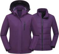 ❄️ ptsoc women's waterproof 3-in-1 ski jacket: ultimate protection for winter snow and rain логотип