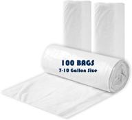 executive collection - bulk pack of clear medium 7-10 gallon trash bags: garbage bin liners for office, bedroom, and kitchen wastebasket cans (100 bags) logo