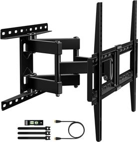 img 4 attached to 🔁 Full Motion TV Wall Mount Swivel and Tilt with 6 Extension Arms - Fits 32-75 inch Flat Curved TVs - Holds up to 132lbs - Max VESA 600x400mm