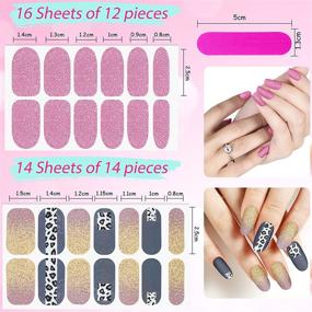 img 3 attached to 💅 Add Sparkle to Your Nails with 388-Piece Glitter Full Wraps Nail Polish Stickers - Self-Adhesive, Easy-to-Apply Nail Art Decals and Strips for Women and Girls - Includes Nail Files - Explore Various Styles!