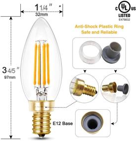 img 3 attached to 💡 Hizashi Dimmable LED Candelabra Bulb – Filament-Like Equivalent