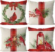 christmas cardinal farmhouse pillowcase decorations 标志