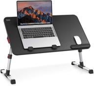 🖥️ saiji large size adjustable laptop bed tray table - portable lap desk with foldable legs for sofa, couch, floor - perfect for work, study, reading - black logo