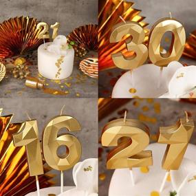 img 2 attached to 🎉 PartyWoo Birthday Candles: 2.75-inch Gold Number 0 Candle for Cake, Happy Birthday Candle Topper, Cake Candles Decoration – Perfect for Party Decorations