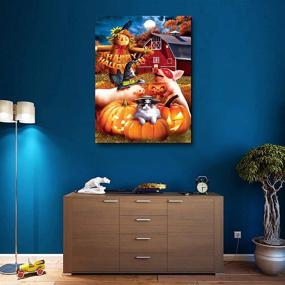 img 2 attached to 🎃 СКРЮИЕ Набор для Diamond Painting DIY 5D с соломенным чучелом из тыквы, Алмазная живопись к Хэллоуину, хрустальная вышивка крестом, настенная наклейка, декорация для стены (30x40 см) 12x16 дюймов.