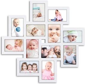 img 2 attached to 🖼️ JERRY & MAGGIE 24x24 Square Storm Eye White PVC Photo Frame – Showcase 12 Photos, Collage Wall Hanging Design for 6x4 Pictures, Wall Mounting Included