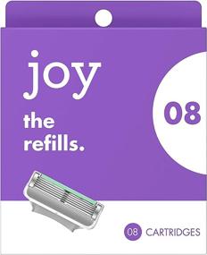 img 3 attached to Резервные лезвия для женского бритвенного станка joy, 8 штук, фиолетового цвета с лентой Lubrastrip для предотвращения раздражения кожи.