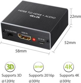 img 1 attached to 🔌 PROZOR HDMI Audio Extractor Converter with HDMI 1.4 Cable - 4K x 2K 3D Support