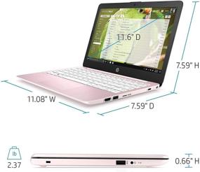 img 2 attached to 💻 2020 HP Stream 11.6 inch Laptop: Intel Celeron N4020, 4GB RAM, 32GB eMMC, Windows 10, Rose Pink - Renewed