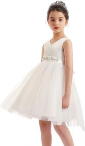 img 2 attached to 🌺 MIACABELL Flower Girls Dresses: Elegant Princess Pageant Dress for Kids' Tutu Tulle Wedding, Party & Prom Ball Gowns