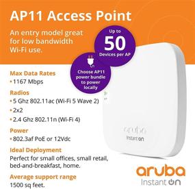 img 1 attached to 📶 Aruba Instant On AP11 2x2 WiFi Access Point, US Model, Power Source Excluded (R2W95A) - Enhanced for SEO