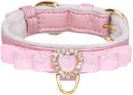 🐾 petshome adjustable pu leather collar with bow, rhinestones for small dogs and cats - ideal dog and cat collar for style and comfort логотип