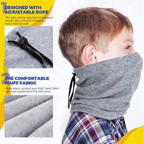 img 2 attached to Adjustable Drawstring Weather Scarves for Boys - VULKIT Boys' Accessories