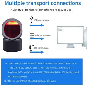 img 1 attached to Омни-направленный 2D штрих-код-сканер: автоматическое считывание QR и штрих-кодов, Symcode USB штрих-код-сканер для ПК с автоматическим определением изображения.