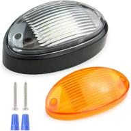 🔦 led rv exterior porch utility light - 12v oval 300 lumen lighting fixture for rvs, trailers, campers, 5th wheels - black base, clear & amber lens, no switch - 1-pack logo