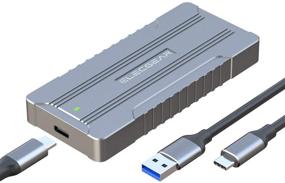 img 4 attached to High-Speed NVMe USB Enclosure: Portable M.2 SSD Adapter with Aluminum 📦 Cooling Case, USB 10Gbps 3.1 Gen2, Card Reader, and USB Type A/C Cable