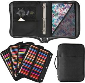 img 3 attached to 🖍️ YOUSHARES 216 Slot Pencil Case & Extra Sleeve: Perfect Bundle for Prismacolor, Crayola, Marco Pens, Watercolor Pencils, and Brushes