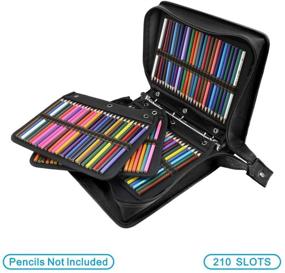 img 2 attached to 🖍️ YOUSHARES 216 Slot Pencil Case & Extra Sleeve: Perfect Bundle for Prismacolor, Crayola, Marco Pens, Watercolor Pencils, and Brushes