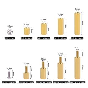 img 2 attached to 🔩 Sutemribor M2.5 Hex Brass Spacer Standoff Screw Nut Kit (180Pcs) - Male Female Assortment Collection