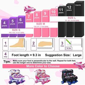 img 2 attached to 🛼 Cunmucu Adjustable Roller Skates for Girls, Boys, Women, and Men - Ideal for Indoor and Outdoor Use - 4 Size Options - Patines para Niñas Niños with Light up Wheels