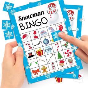 img 2 attached to 🎅 Snowman Bingo Game for Kids and Adults - Joy Day Christmas Bingo Game | Xmas/Winter/Holiday Party Supplies, Xmas Gifts, Activities for 24 Players | Christmas Party Game Favors