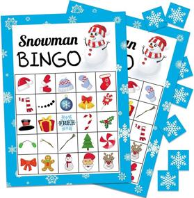 img 4 attached to 🎅 Snowman Bingo Game for Kids and Adults - Joy Day Christmas Bingo Game | Xmas/Winter/Holiday Party Supplies, Xmas Gifts, Activities for 24 Players | Christmas Party Game Favors