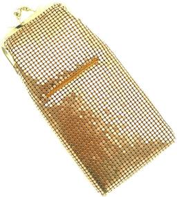 img 3 attached to 👝 Metal Mesh Cigarette Case / Eyeglass Case with Crystal Stones, Secure Kiss Lock Closure - Women's Favorite for Style and Protection