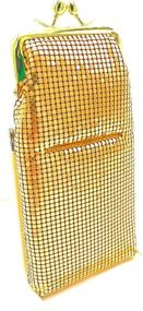 img 2 attached to 👝 Metal Mesh Cigarette Case / Eyeglass Case with Crystal Stones, Secure Kiss Lock Closure - Women's Favorite for Style and Protection
