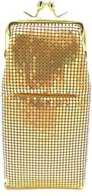img 4 attached to 👝 Metal Mesh Cigarette Case / Eyeglass Case with Crystal Stones, Secure Kiss Lock Closure - Women's Favorite for Style and Protection