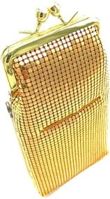 img 1 attached to 👝 Metal Mesh Cigarette Case / Eyeglass Case with Crystal Stones, Secure Kiss Lock Closure - Women's Favorite for Style and Protection