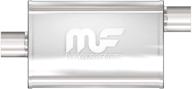 magnaflow performance muffler exhaust 4in x 9in oval center/offset straight-through - satin finish 11256 logo