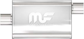 img 1 attached to Выхлопной глушитель MagnaFlow Performance Muffler 4 дюйма x 9 дюймов овальной формы с центральным/смещенным потоком - матовая отделка 11256.