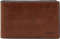 💼 fossil leather money bifold wallet: the ultimate men's accessory for wallets, card cases & money organization logo