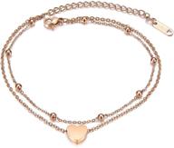 🌹 stylish and adjustable: fesciory women's stainless steel anklet in rose gold - perfect beach foot chain bracelet jewelry gift logo