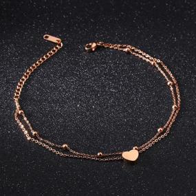 img 2 attached to 🌹 Stylish and Adjustable: Fesciory Women's Stainless Steel Anklet in Rose Gold - Perfect Beach Foot Chain Bracelet Jewelry Gift