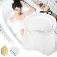 🛀 ванная подушка benalune: 4d воздухопроницаемая спа-подушка с сеткой, оснащенная 6 мощными присосками - поддержка шеи и спины для максимального комфорта в ванне - включает душевую шапку и душевую губку для ванны. логотип