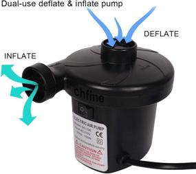 img 1 attached to 🔌 Convenient Electric Air Pump for Rapid Inflation and Deflation of Air Mattresses, Boats, and Inflatables - Includes 3-in-1 Nozzle Adapter (AC 110V/DC 12V)