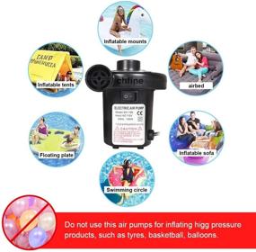 img 2 attached to 🔌 Convenient Electric Air Pump for Rapid Inflation and Deflation of Air Mattresses, Boats, and Inflatables - Includes 3-in-1 Nozzle Adapter (AC 110V/DC 12V)