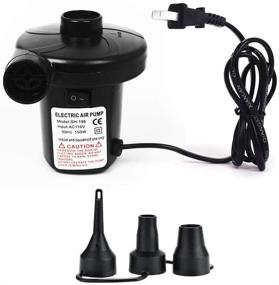 img 4 attached to 🔌 Convenient Electric Air Pump for Rapid Inflation and Deflation of Air Mattresses, Boats, and Inflatables - Includes 3-in-1 Nozzle Adapter (AC 110V/DC 12V)