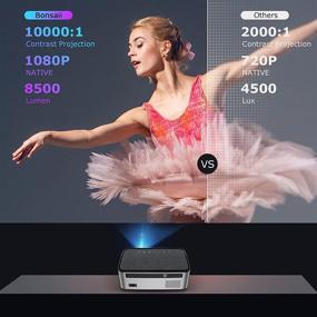 img 3 attached to Native 1080P WiFi Bluetooth Projector, 8500 Lumens Full HD Outdoor Movie Projector, 4P/4D Keystone Support 4k & Zoom, PPT, Portable Home Theater Video Projector Compatible with Laptop/PC/TV/HDMI/VGA/USB/PS5
