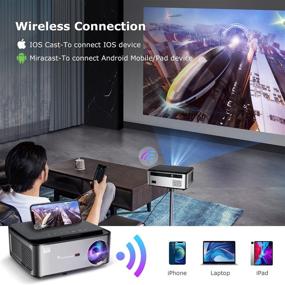 img 1 attached to Native 1080P WiFi Bluetooth Projector, 8500 Lumens Full HD Outdoor Movie Projector, 4P/4D Keystone Support 4k & Zoom, PPT, Portable Home Theater Video Projector Compatible with Laptop/PC/TV/HDMI/VGA/USB/PS5