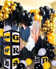 img 3 attached to 🎓 2021 Graduation Decorations: Congrats Grad Class Party Supplies with 4 Black Boxes & Balloons Kit