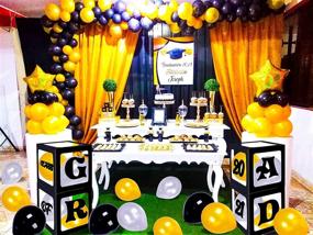 img 2 attached to 🎓 2021 Graduation Decorations: Congrats Grad Class Party Supplies with 4 Black Boxes & Balloons Kit